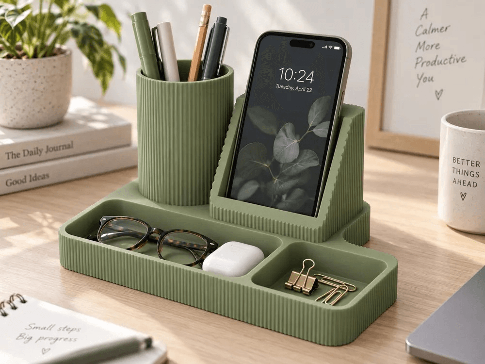 Fluted Desk Organizer & Dock