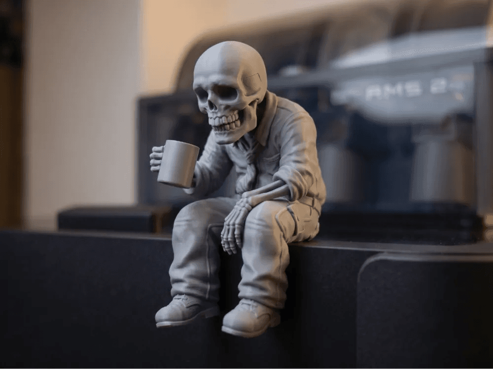 Coffee Break Skeleton Shelf Sitter