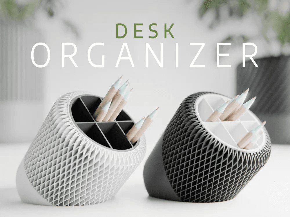 Parametric Voronoi Angled Desk Caddy
